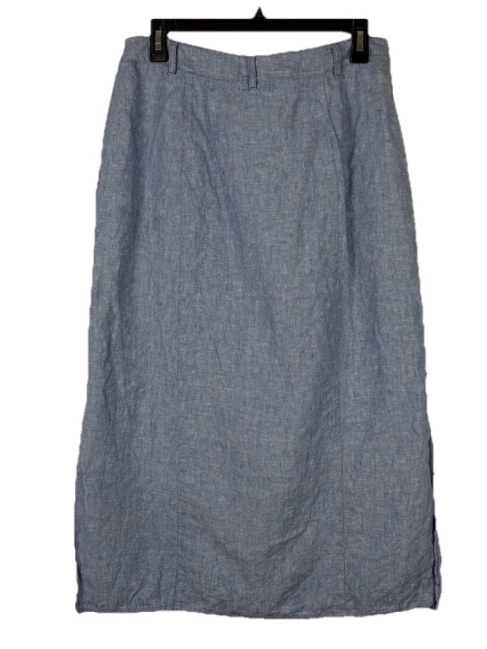 Talbots 100% Linen Button Front Maxi Skirt Coastal Preppy Minimalist Lagenlook - Picture 2 of 8